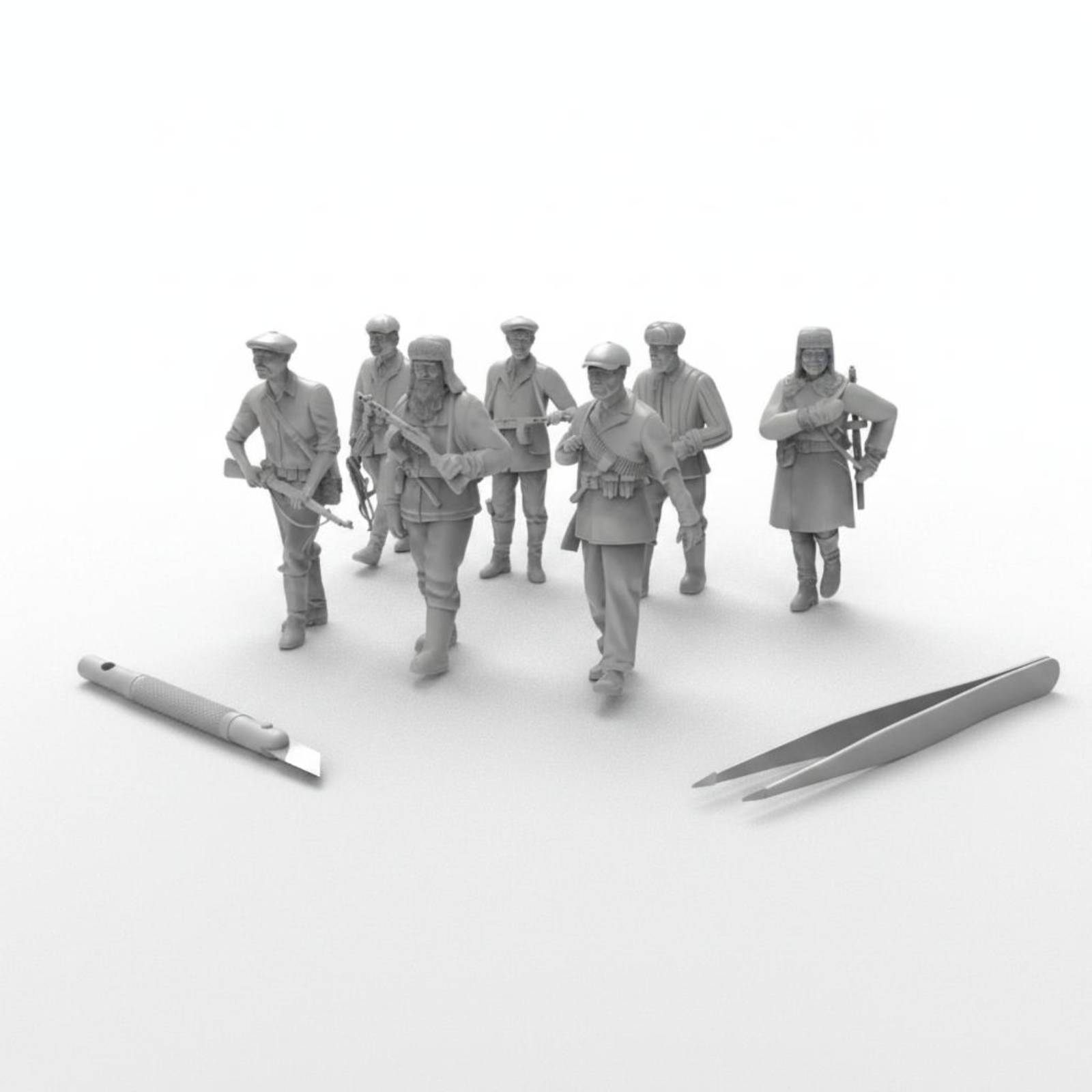 7 stuks soldaatfiguren uit de  - Model Kit Figures recensie en prijs
